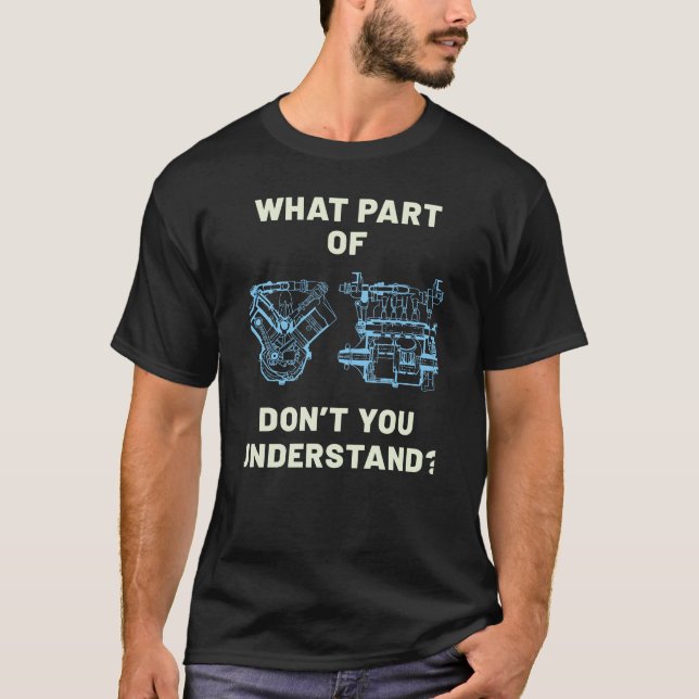 Camiseta Funny Technician Car Engine (Frente)