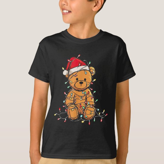 Camiseta Funny Teddy Bear Christmas Graphics Lights Lover  (Frente)