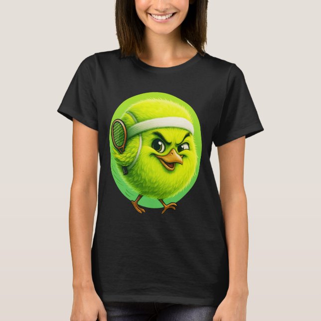 Camiseta Funny Tennis Bird Cute Kawaii Animal Athlete Carto (Frente)