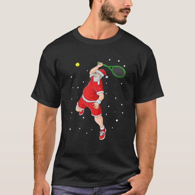 Camiseta Funny Tennis Santa Claus Christmas Player Gift (Frente)