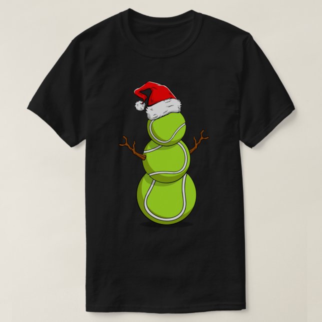 Camiseta Funny Tennis Snowman Christmas Design (Frente do Design)