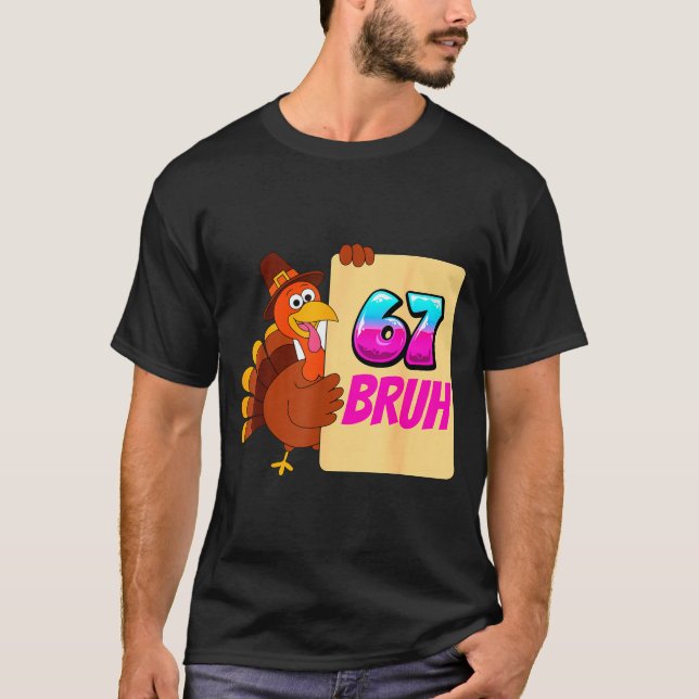 Camiseta Funny Thanksgiving 67 Baseball Drip Gobble Turkey  (Frente)