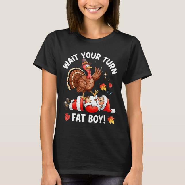 Camiseta Funny Thanksgiving Christmas Turkey Vs Santa For M (Frente)