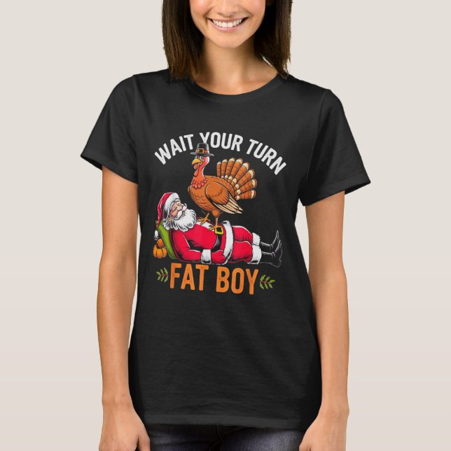 Camiseta Funny Thanksgiving Christmas Turkey Vs Santa For M (Frente)