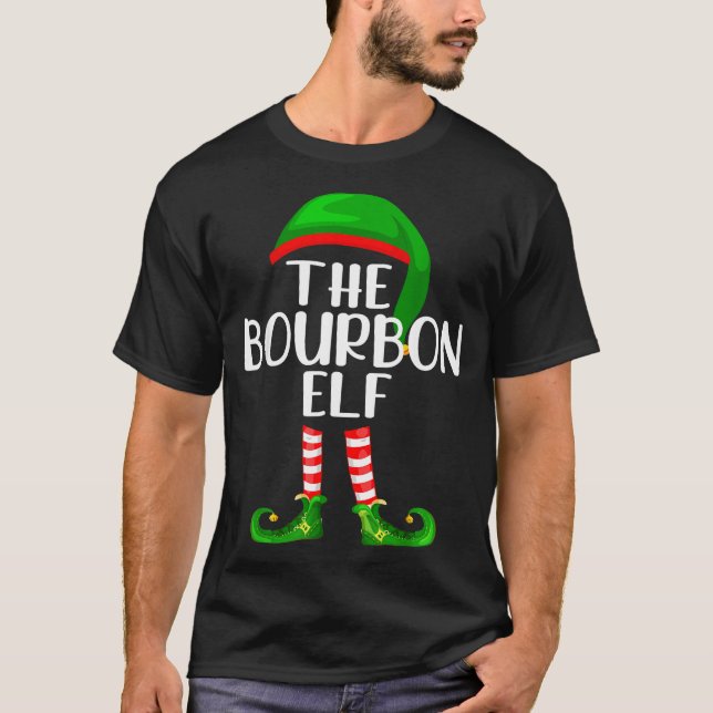 Camiseta Funny The Bourbon Elf Matching Family Christmas  (Frente)