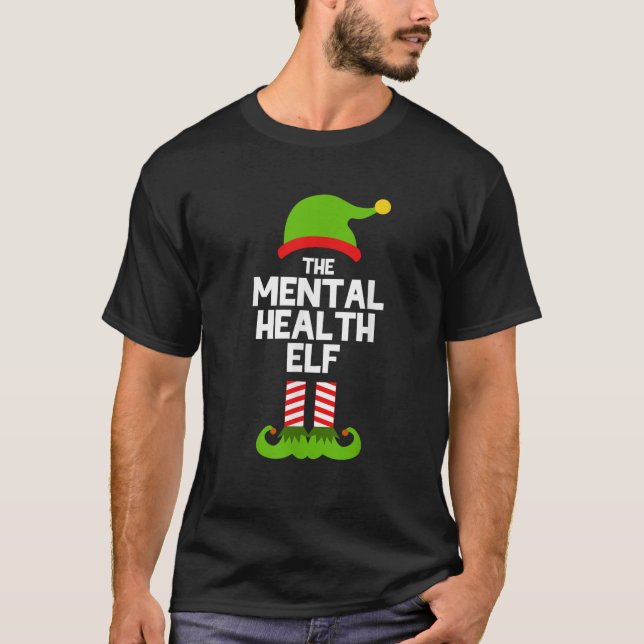 Camiseta Funny The Mental Health Elf Christmas Matching Fam (Frente)