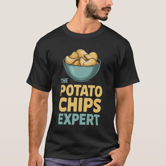 Camiseta Funny The Potato Chips Expert Addict (Frente)