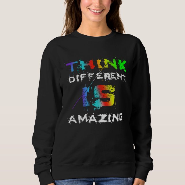 Camiseta Funny THINK DIFFERENT is AMAZING Quote (Frente)