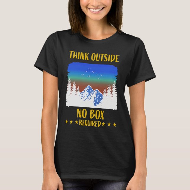 Camiseta Funny Think Outside Box Outfit For Hiking Father's (Frente)