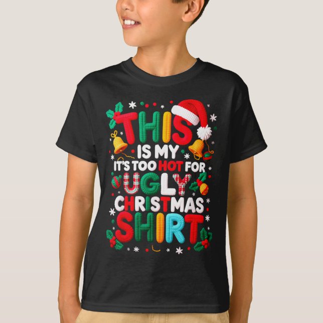 Camiseta Funny This Is My It's Too Hot For Ugly Christmas S (Frente)