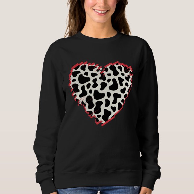 Camiseta Funny three Hearts Cow Pattern for Cow Lover-valen (Frente)