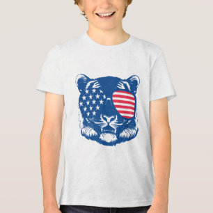 Camiseta Funny Tiger American Flag Zoo Animal Patriótico 4º