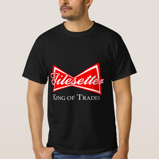 Camiseta Funny Tilesetter King of Trades Tile Setter Mason  (Frente)