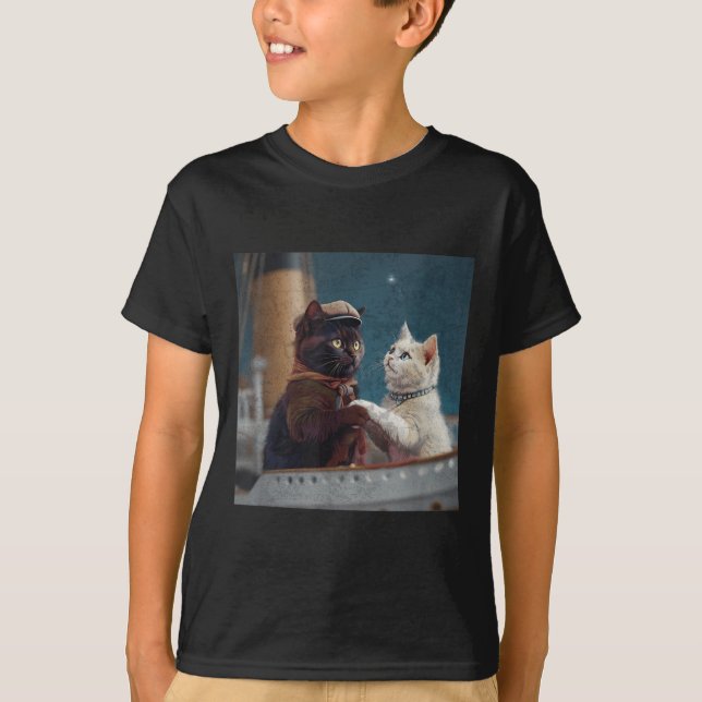 Camiseta Funny Titanic Movie Cat Meme Rms Cruise Ship Men W (Frente)