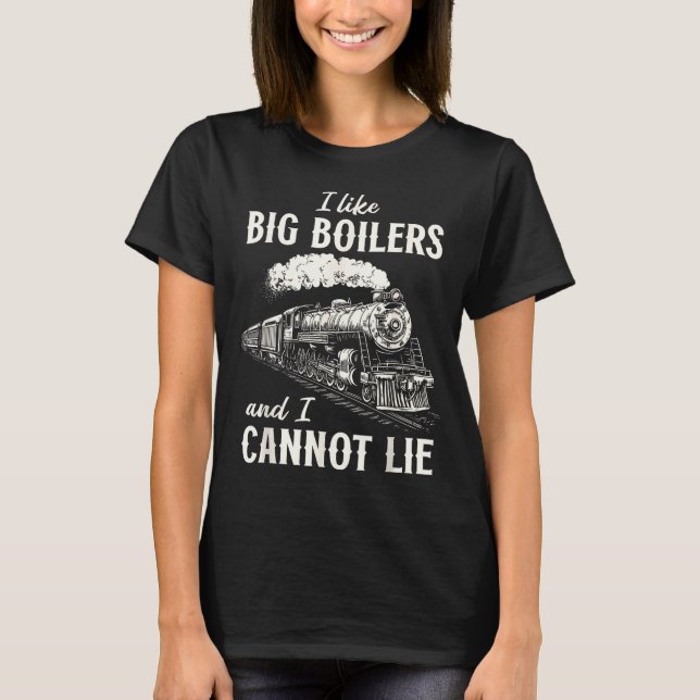 Camiseta Funny Train Big Boilers Steam Locomotive Freight  (Frente)