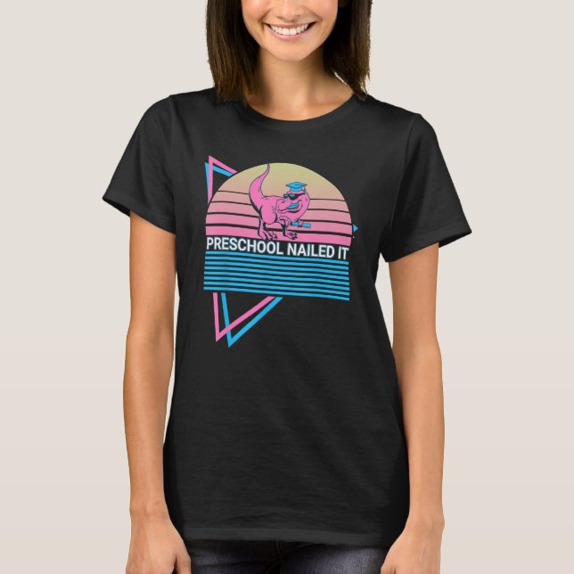 Camiseta Funny Trex T Rex Dinossaur Retro Pré-Escolas Pinta (Frente)