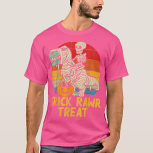 Camiseta Funny Trick Rawr Treat Skeleton Dino Toddler Boys