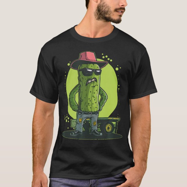 Camiseta Funny Trucker Pickle With Cowboy Hat Costume (Frente)