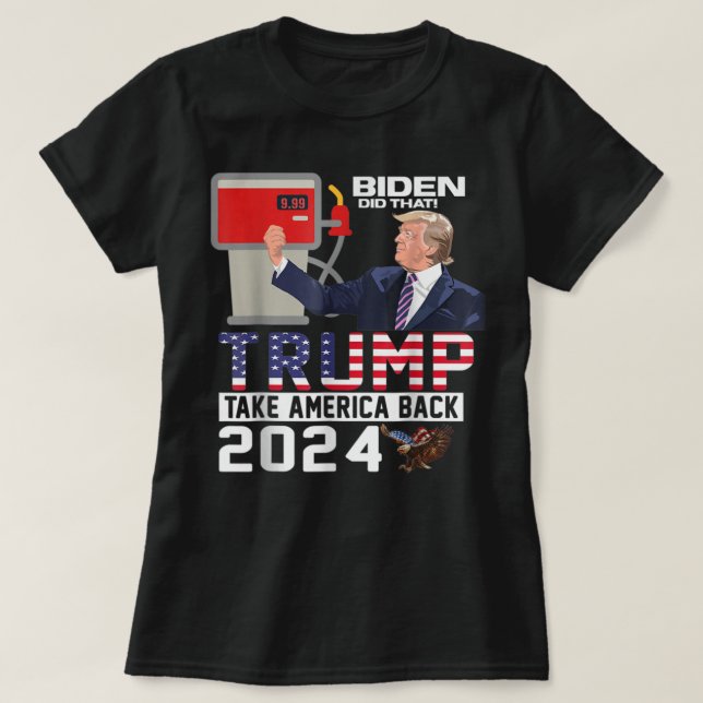 Camiseta Funny Trump 2024 Flag Anti Joe Biden Mean Tweets G (Frente do Design)