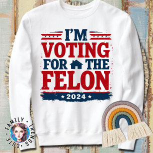 Camiseta Funny Trump 2024 Para Presidente 2024 Eu Voto A Fa