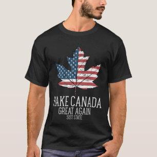 Camiseta Funny Trump American Flag Torne o Canadá Excelente