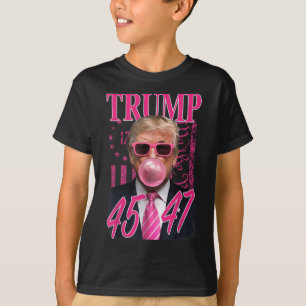 Camiseta Funny Trump Bubble Gum 1776 Pink Flag