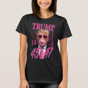 Camiseta Funny Trump Bubble Gum 1776 Pink Flag
