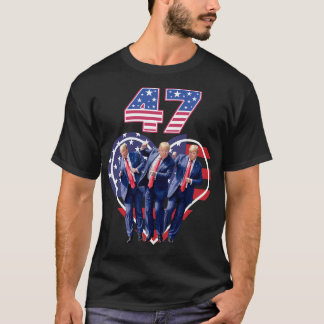 Camiseta Funny Trump Dançando América 47 Homens Mulheres T-