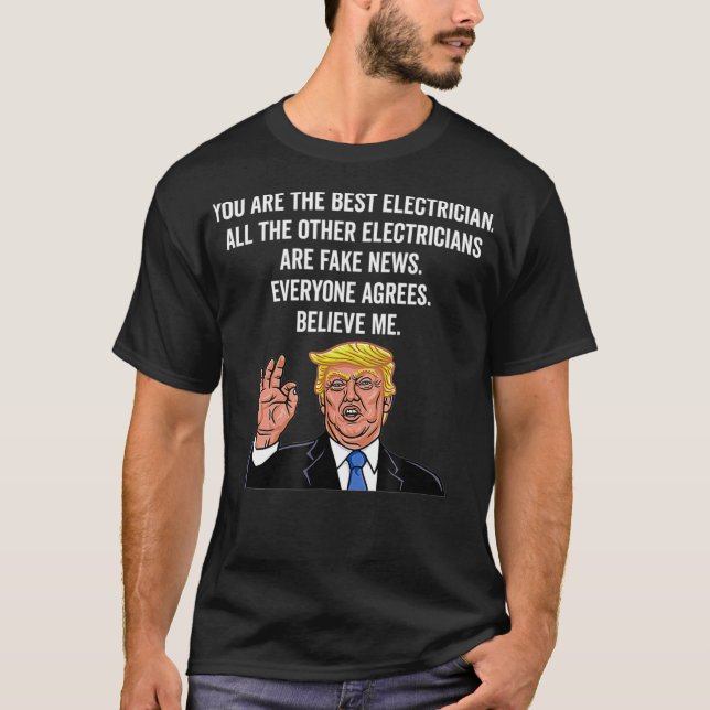 Camiseta Funny Trump Electrician Lineman Gifts  (Frente)