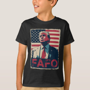 Camiseta Funny Trump Fafo F Por Aí Descubra O Sinalizador R