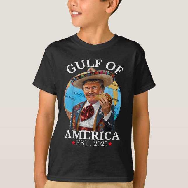 Camiseta Funny Trump Golfo Da América Dos Eua 2025 Trump (Frente)