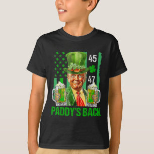 Camiseta Funny Trump Paddys Traz De Trás 45 47 Usa Dia de S