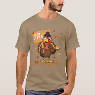 Camiseta Funny Turkey Eat Pizza Kids Adult Vegan Thanksgivi