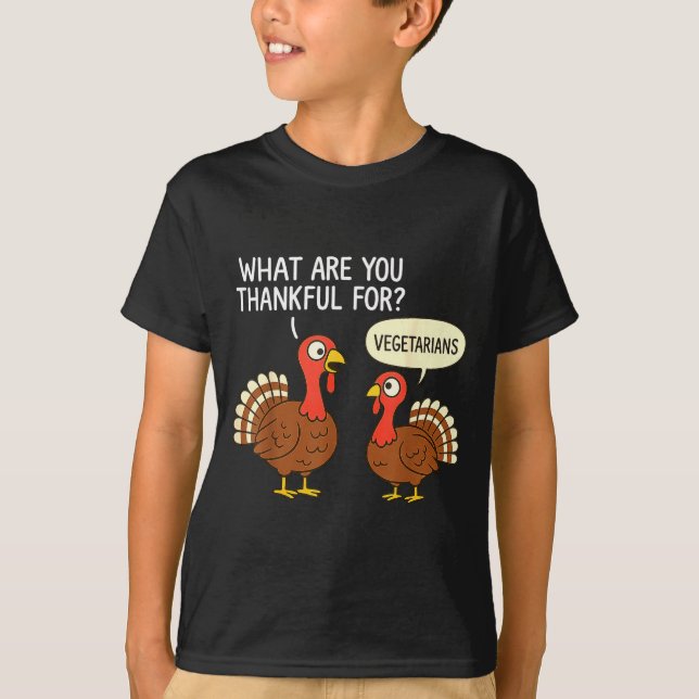 Camiseta Funny Turkey Thanksgiving Thankful For Vegetarians (Frente)