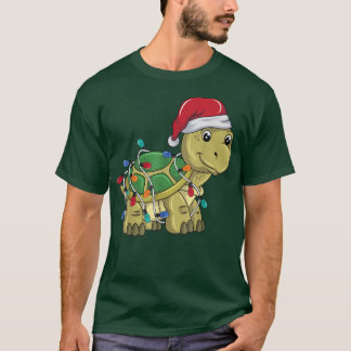 Camiseta Funny Turtle Christmas Lights Christmas Turtle San