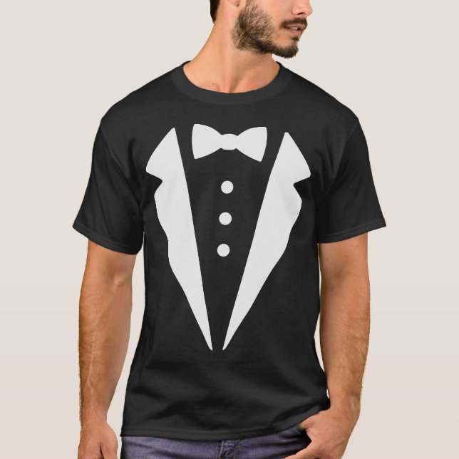 Camiseta Funny Tuxedo Bow Tie Costume Formal Suit Graphic f (Frente)