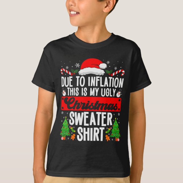 Camiseta Funny Ugly Christmas Sweater Shirt Inflation Xmas  (Frente)