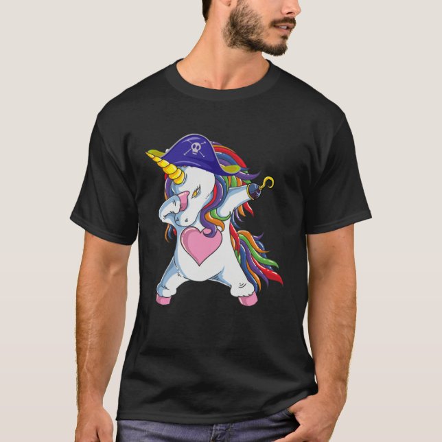 Camiseta Funny Unicorn Costume Pirate Jolly Roger Flag Hall (Frente)