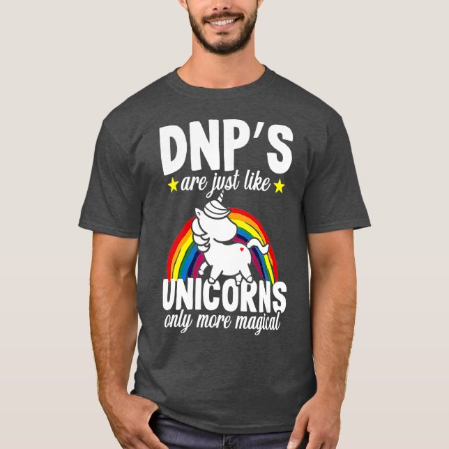 Camiseta Funny Unicorn DNP Doutor em Prática de Enfermagem (Frente)