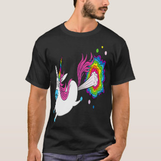 Camiseta Funny Unicorn Fazendo Arco-Íris