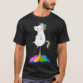 Camiseta Funny Unicorn Fazendo Arco-Íris - Arte Magical Úni