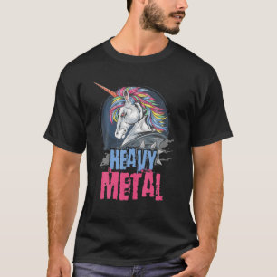 Camiseta Funny Unicorn , Irônico Legal Unicorn Heavy Metal 