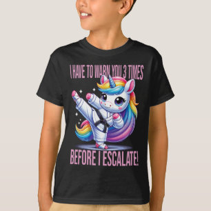 Camiseta Funny Unicorn Martial Arts Karate Para Raparigas