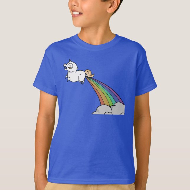 Camiseta Funny Unicorn Pooping Rainbows (Frente)