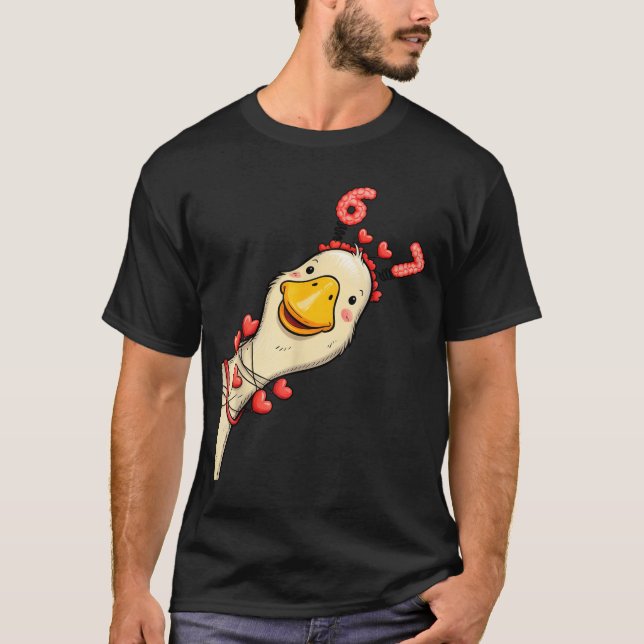 Camiseta Funny Valentine Goose 6 7 Six Seven Meme Matching  (Frente)
