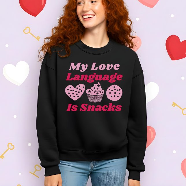 Camiseta Funny Valentine’s My Love Language Is Snacks (Criador carregado)