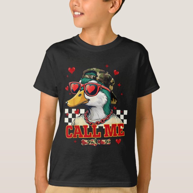 Camiseta Funny Valentine's Day Boy Duck Hunting Call Me Tod (Frente)