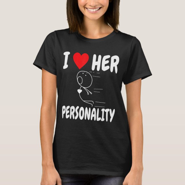 Camiseta Funny Valentine's Day Couple Matching I Love Her I (Frente)