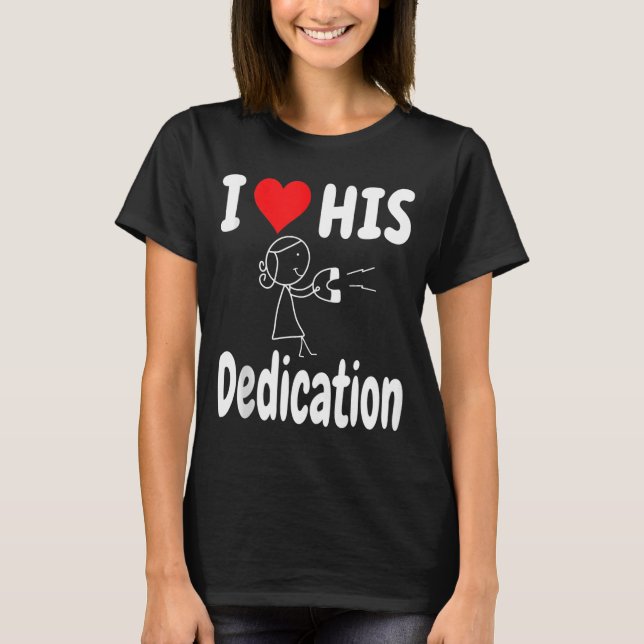 Camiseta Funny Valentine's Day Couple Matching I Love His D (Frente)