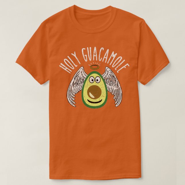 Camiseta Funny Vegan Avocado Santo Guacamole Design (Frente do Design)